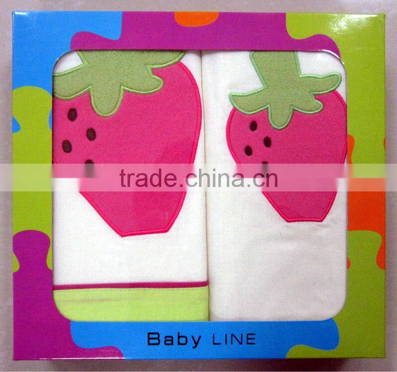 embroidery 3pcs 100% cotton baby bed sheets