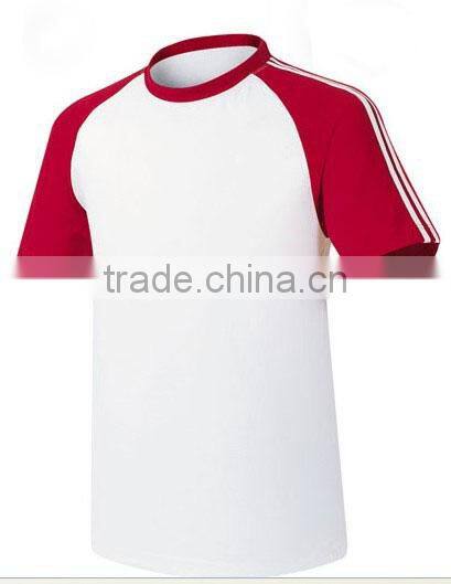 Cotton Red&white two tone plain t shirt for men