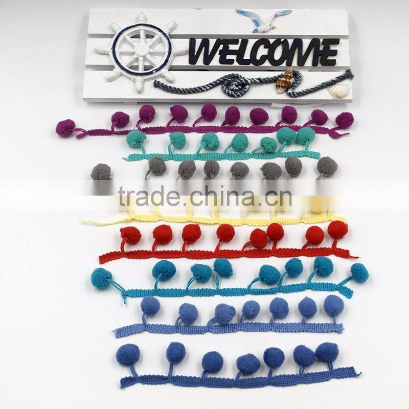 Stock Colorful Women's Girl's Apparel Accessories Pom Pom Ball Trimming