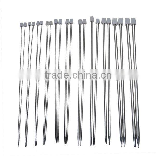 Custom 34.7cm Double Stainless Steel Single Pointed Knitting Needles