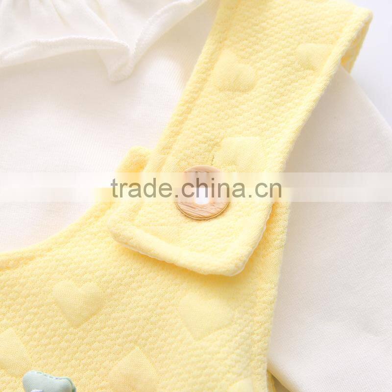 1-4 years girl autumn dress cotton red long sleeve ruffle collar belt dress for kids MHKS05