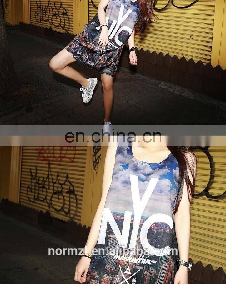 3D printed fashion style free custom your design tank top hot girls top sale 100%polyester tank top