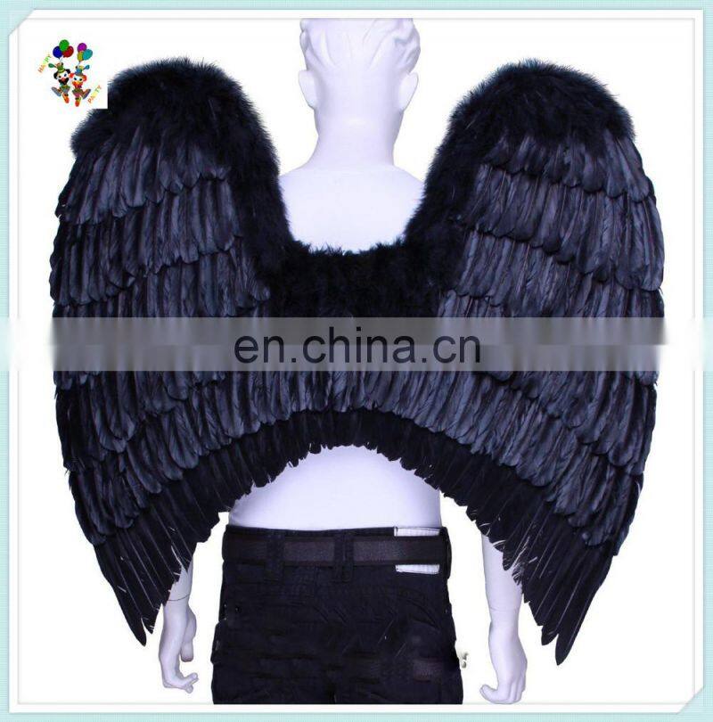 Adult Party Costume Cheap Large Black Feather Angel Wings HPC-0867