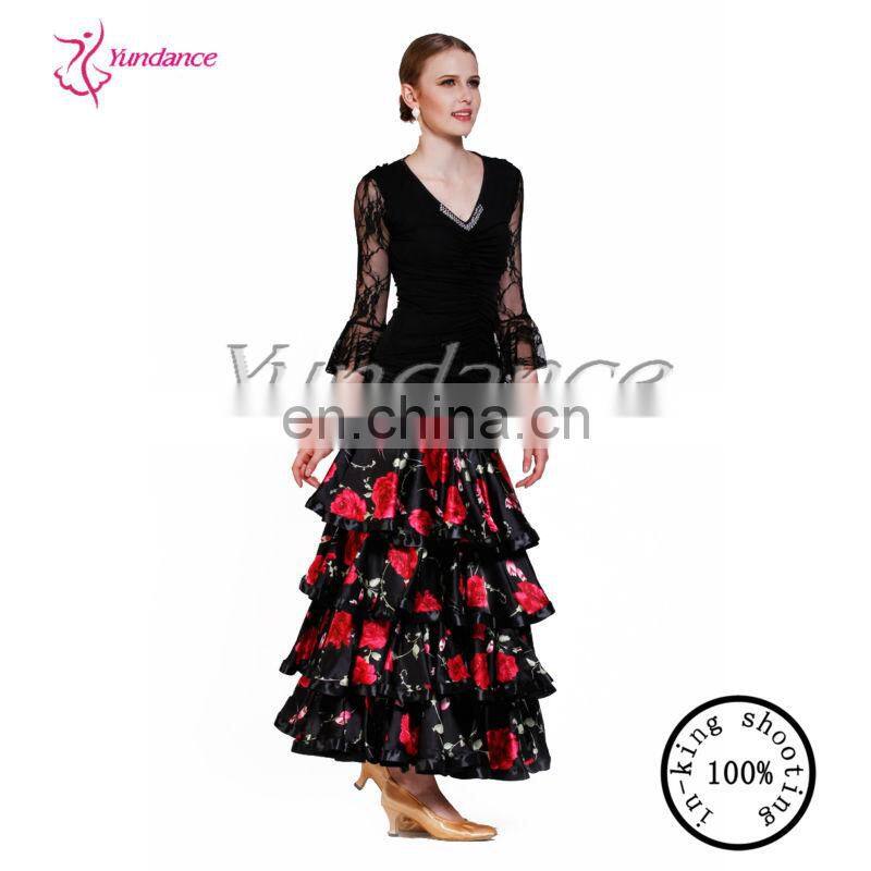 AB023 2014 NEW Arrival ! Professional Modern Ballroom Skirt