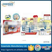 Hot sale railcar series plastic track toys car with hand generator