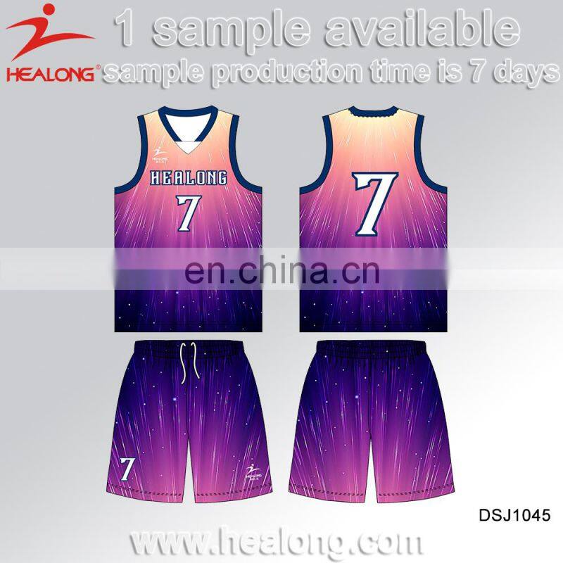 Thermal Transfer Printing Designed And Made Basketball Jerseys