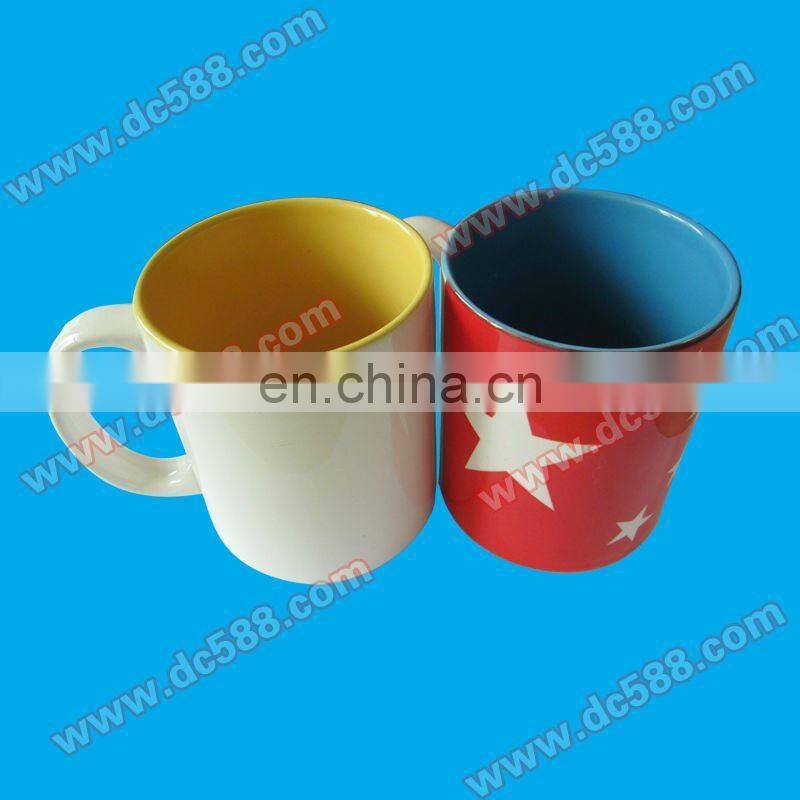 inner color sublimation mug can priting picture ceramic coating mug
