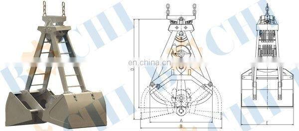 Four Rope Double Petal Crane Grab Bucket