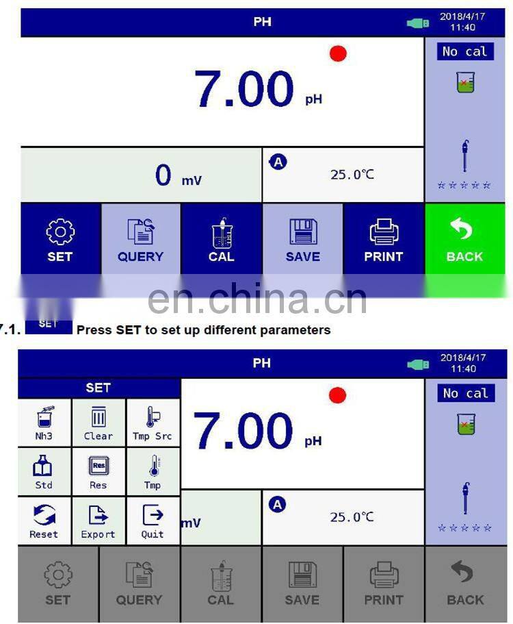P811 cheap touch screen ph meter with CE certificate