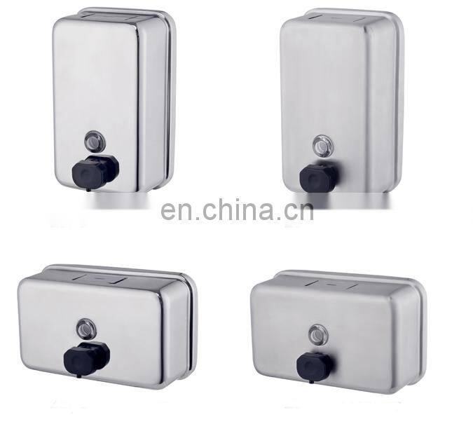 NEW square shape double dual 304 stainless steel liquid soap lotion dispenser for restaurant
