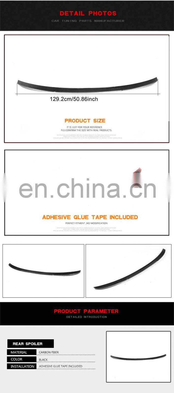 5Series Carbon Fiber Rear Spoiler for BMW G30 G38 530i 540i 17-18(Fits:G30)