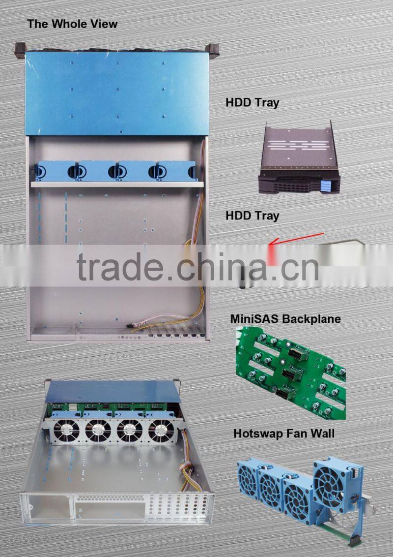new product 2U server case 12bays storage server chassis hotswap chassis hotswap fanwall rackmount chassis