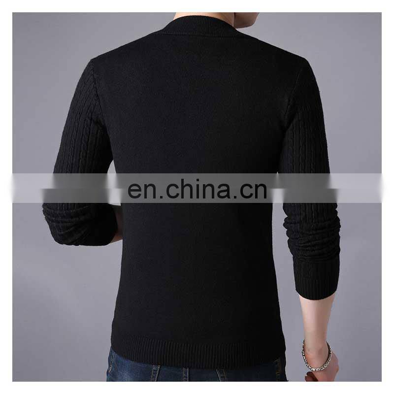 Factory wholesale spring and autumn new men's knitted cardigan fashion slim-fit stand collar sweater