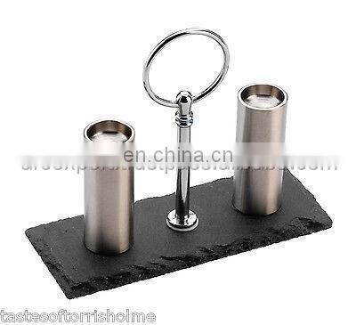 silver hammered salt & pepper container