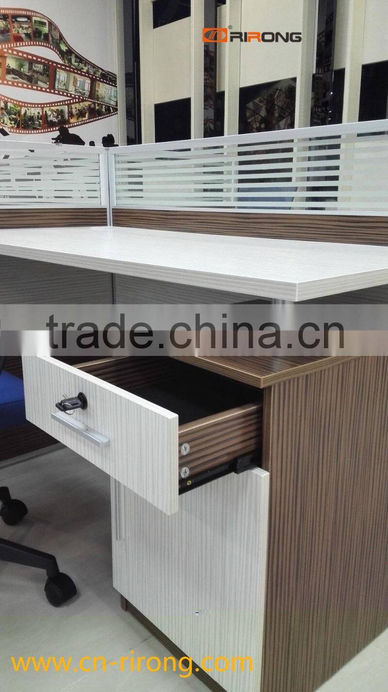 RR-168-2412C desktop melamine allumium alloy edge design office table partition