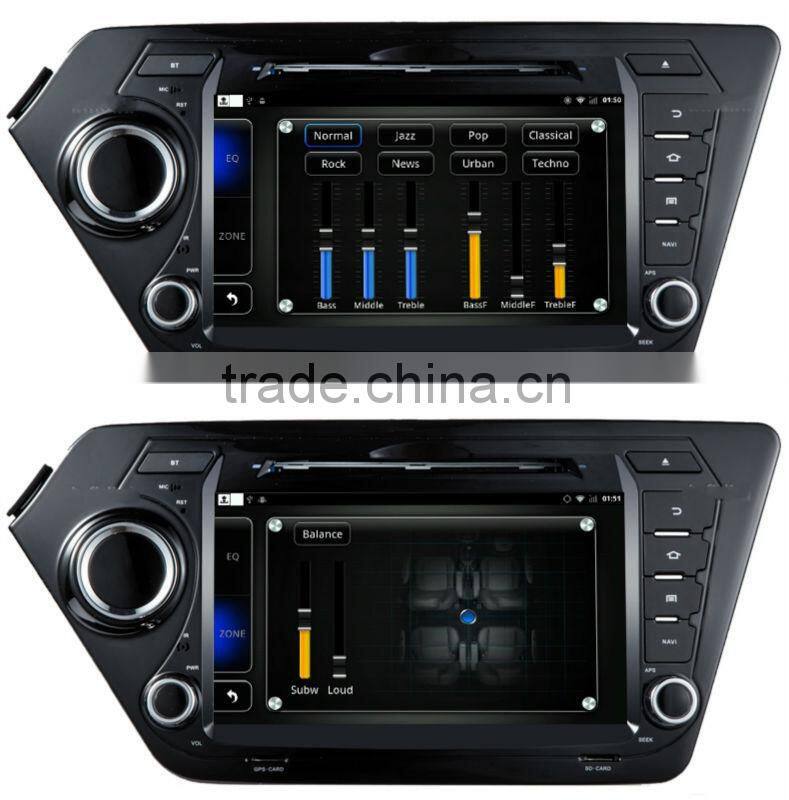 Android 4.2 Car dvd gps/Glonass for KIA K2 RIO 3G WiFi radio RDS bluetooth 1024*600 screen