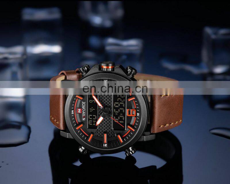 NAVIFORCE NF9135 Men Simple Style Quartz Digital Movement Watch Back Light Week Day Date Display watch