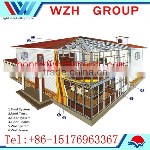Z275 1.2mm galvanized light gauge steel framing material for house plans villa