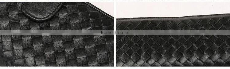 good quality soft sheepskin wallet hand knitting long style purse hot selling lgenuine leather wallet