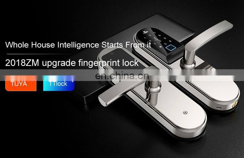 Stainless Steel Fingerprint Wifi Smart Lock Door Card Key Apartment Intelligent Door Lock Rfid With Password Ttlock