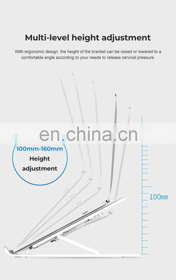2021 Portable Plastic Foldable Laptop Stand Adjustable Height Folding Laptop Holder Stand