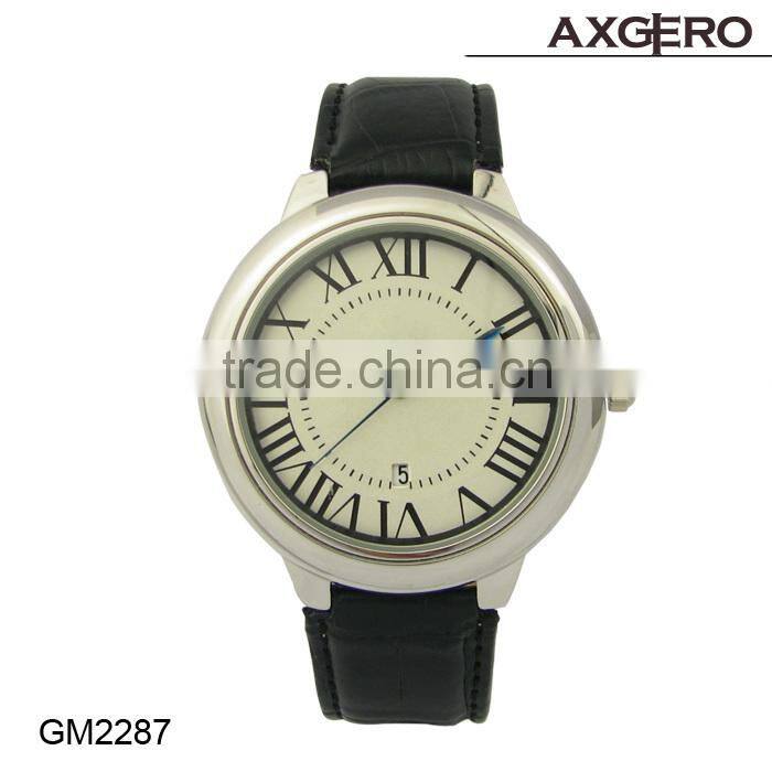 elegance watch zinc alloy circular case stainless steel back man watches