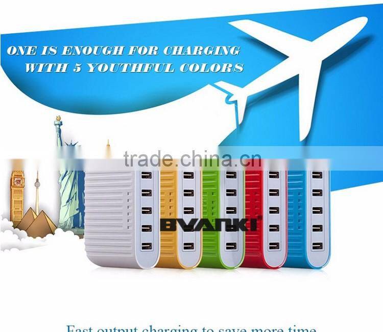 Low Price OEM Factory supply CE ROHS FCC Approved Newest portable fast multi USB Smart Charger 40w 5v 6a 5 port usb charger