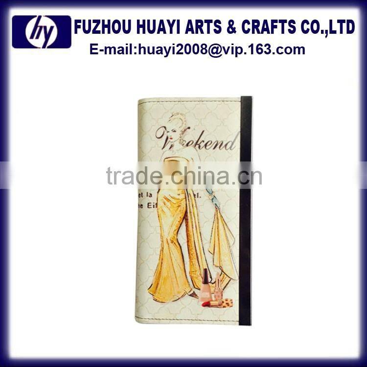 Popular promotion cute girl printed genuine pu leather wallet purse