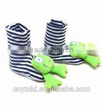 kid's animal nead socks/Soft Toy Head Babies' Booties/ infant baby rattle socks