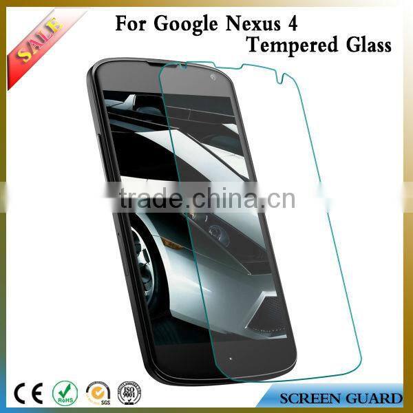 China Supplier 0.15/0.2/0.33/0.4mm Tempered Glass Protection Screen Film For Google Nexus4