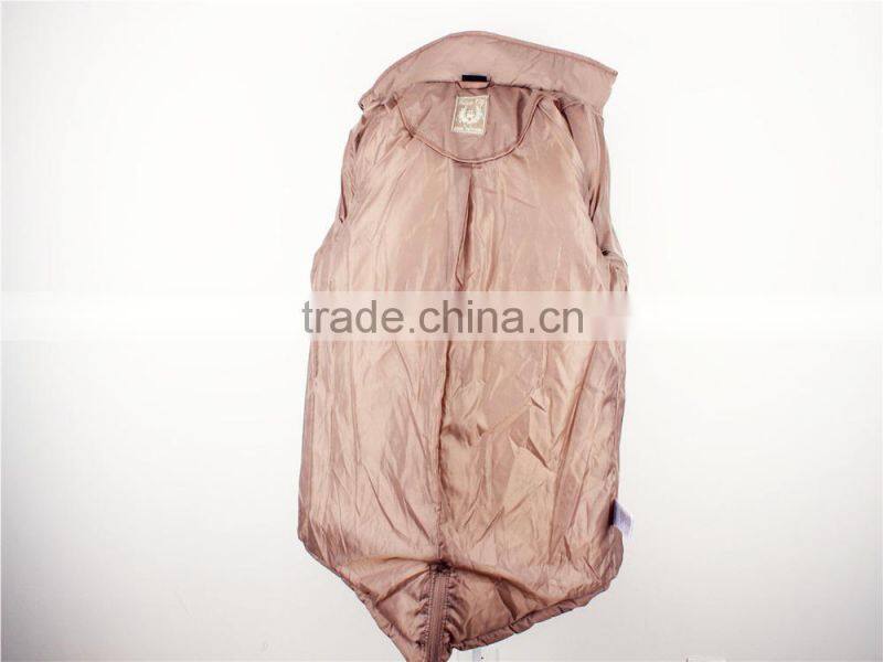 Lady's fashion hot selling stock clothing padded jacket with AC coated