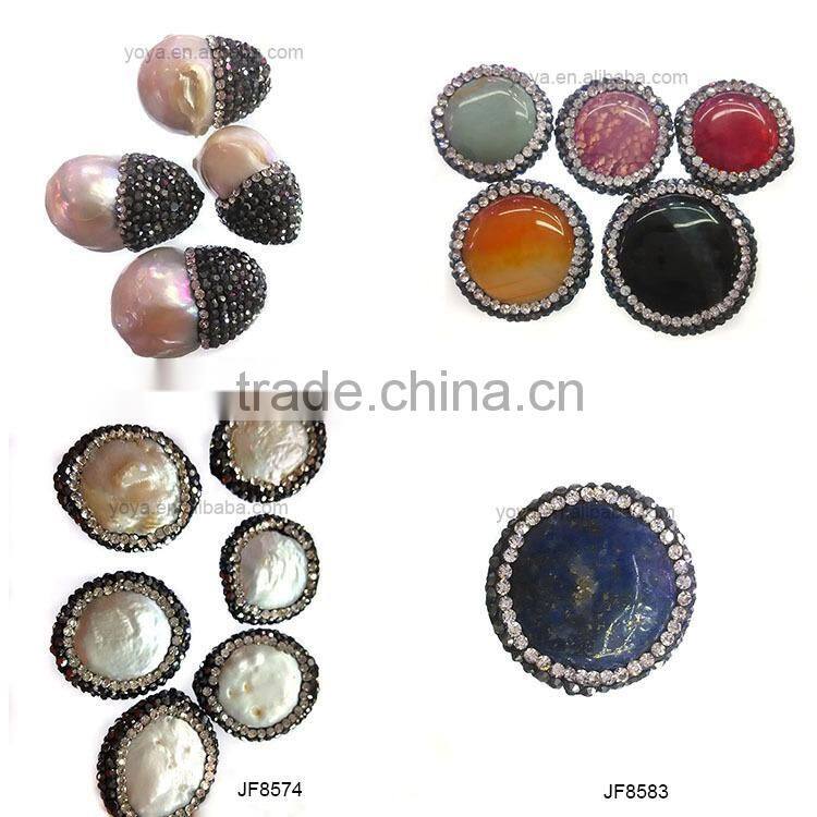 JF8597 Wholesale crystal pave freeform faceted blue labradorite beads