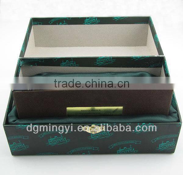 silk fabric grey board box with gift