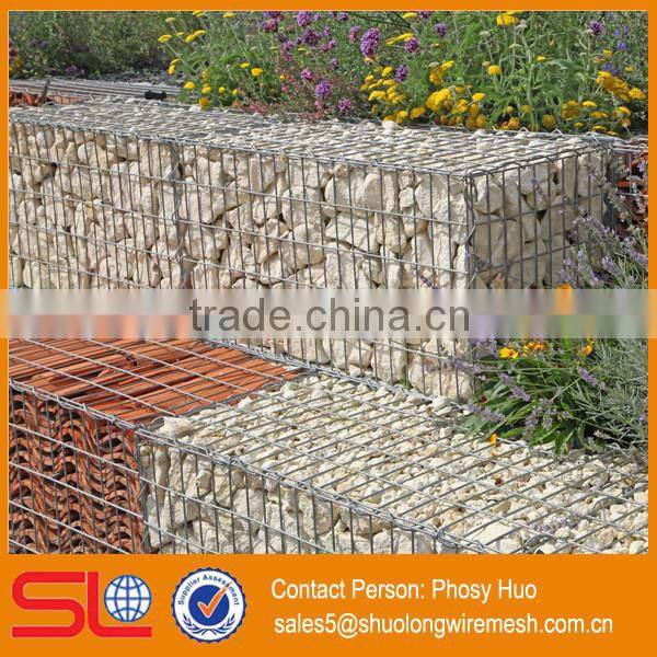 Rock cage, wire basket gabion retaining wall, galvanized gabion basket