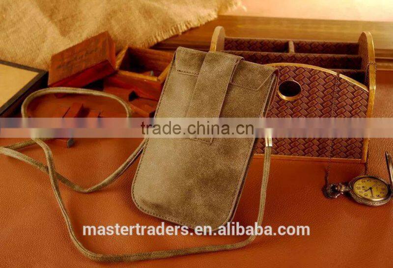 Universal Frosted PU Leather Bag Phone Bags With Metal Buckle For Mobile Phone For Samsung Galaxy S6 Edge MT-3874