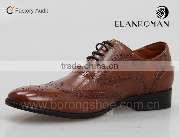 Wingtip men shoes Men brogue leather shoes with genuine leather outsole