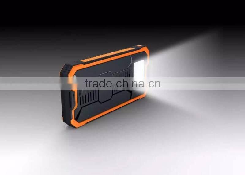 Free Sample Wholesale 20000mAh Outdoor Waterproof Solar Charger Solar Power Bank With Camping LED Light mobile solar charger