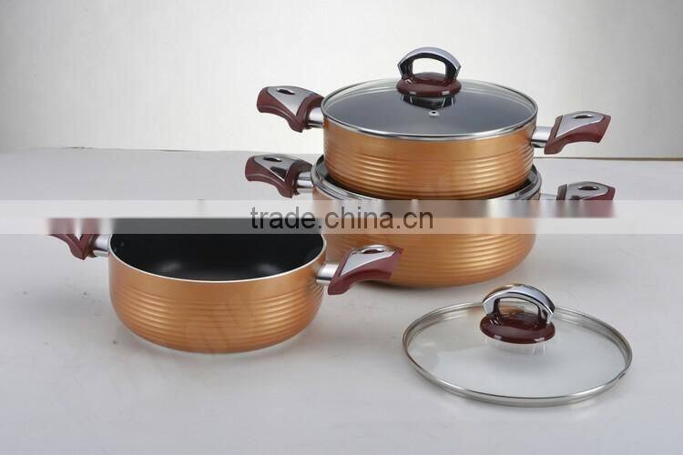 Aluminum pressed non-stick casserole/stockpot/pot with ceramic coating