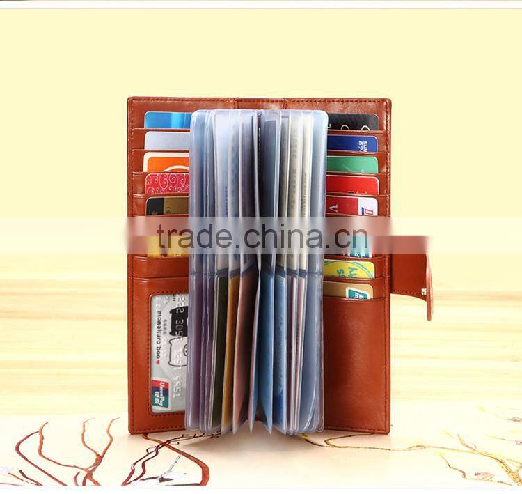 long genuine leather business card holder large capacity bank card holder wallet