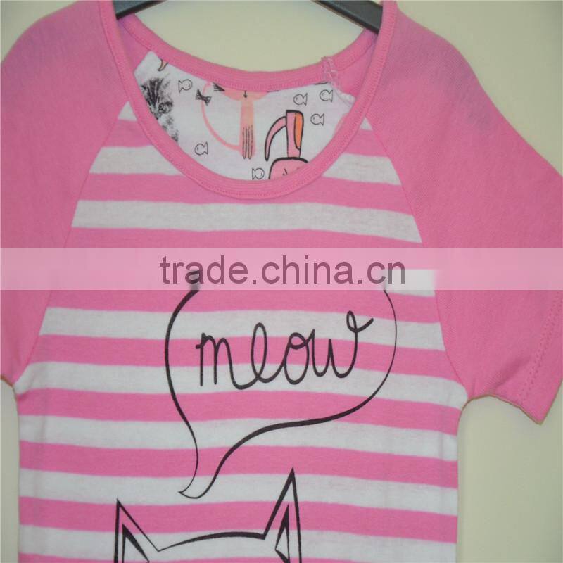 cotton net plain cat baby girl tshirt