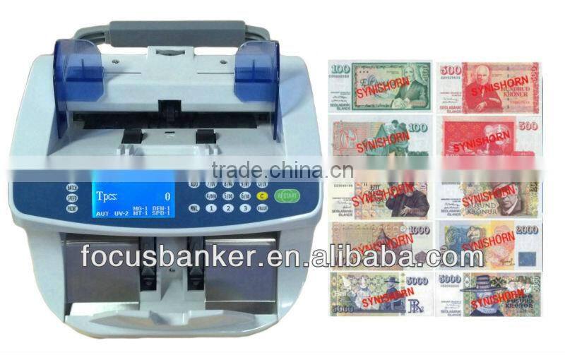 (Good Price ! )Banknote Mixed Value Counter for Many Currency including Icelandic krona(ISK)