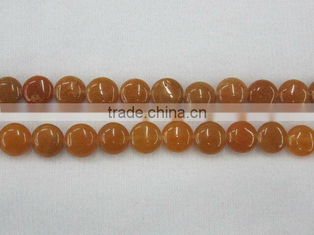 red aventurine polished round coin