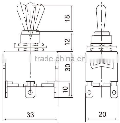 CNTD Bulk Items Spring Loaded 6-Way On Off On Momentary Waterproof Toggle Switch for Lamp