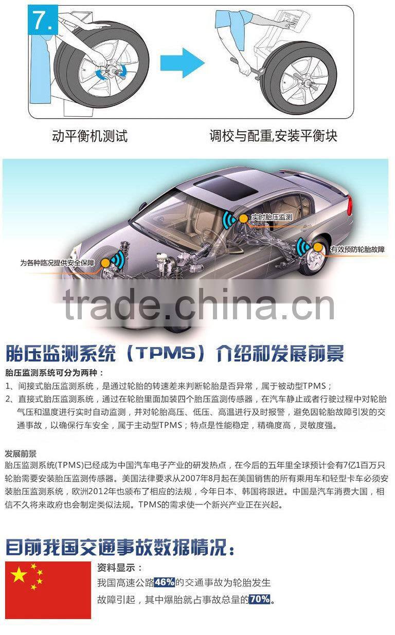 433Mhz wireless RF TPMS built-in type car tire pressure monitoring system