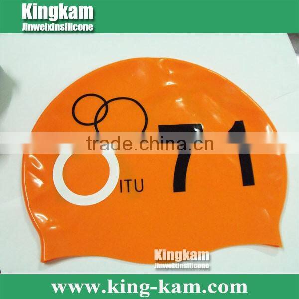 Silicone swimcap with serial number in high durablity