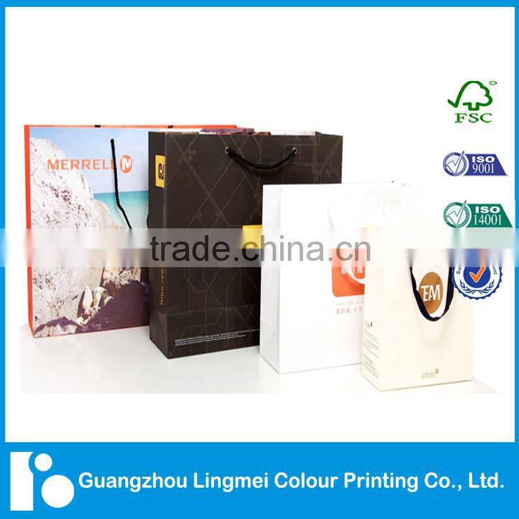 Promotion Color Custom Paper Gift Bag Factory printing with Logo