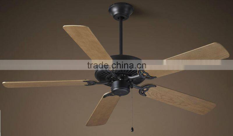CEILING FAN 52" - VINTAGE BLACK WITH WEATHERED OAK PT1306-1