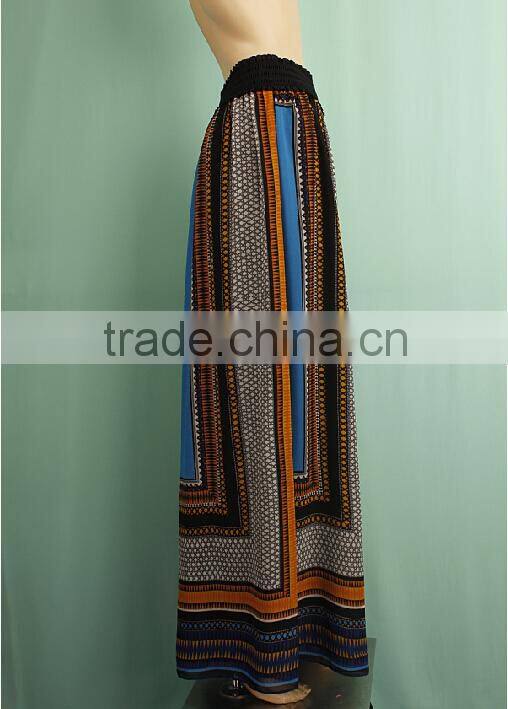 Ladies printed plus size long skirt models HS150432000