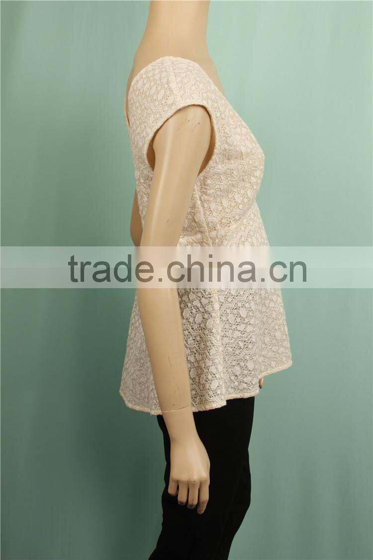 2016 S/S New design sleeveless cotton fabric summer ladies blouse image