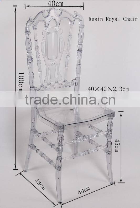China Wedding Transparent Crystal Resin Royal Chairs